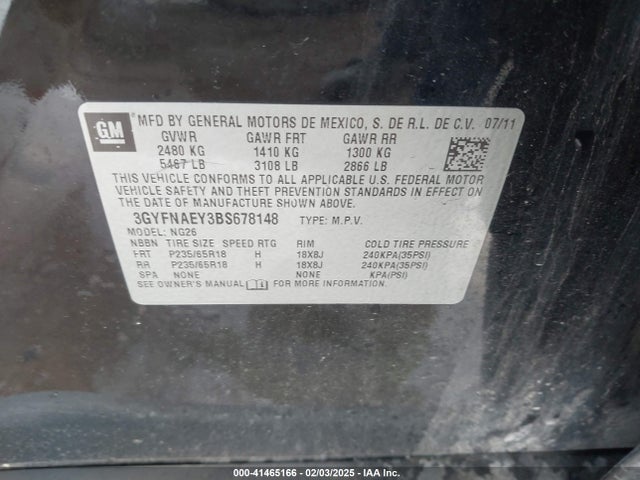 2011 CADILLAC SRX 3GYFNAEY3BS678148 Photo 8