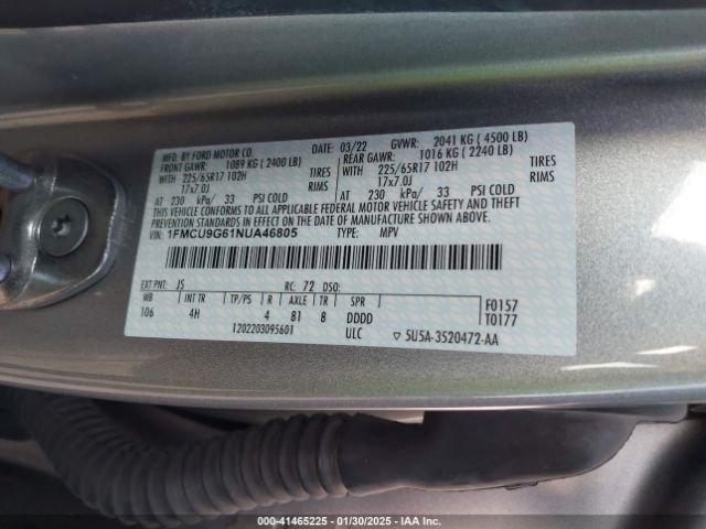 1FMCU9G61NUA46805 Ford ESCAPE SE