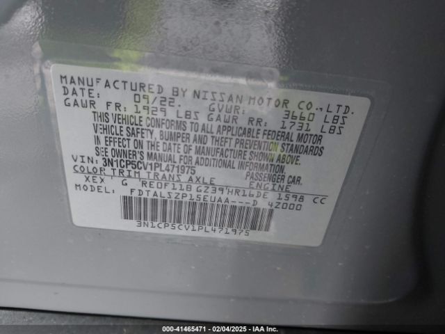 3N1CP5CV1PL471975 Nissan Kicks Sv Xtronic Cvt