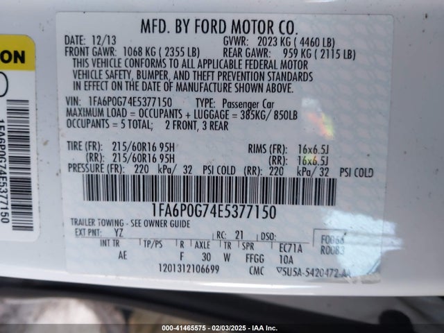 1FA6P0G74E5377150 Ford FUSION S