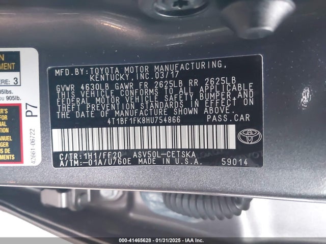 4T1BF1FK8HU754866 Toyota CAMRY SE