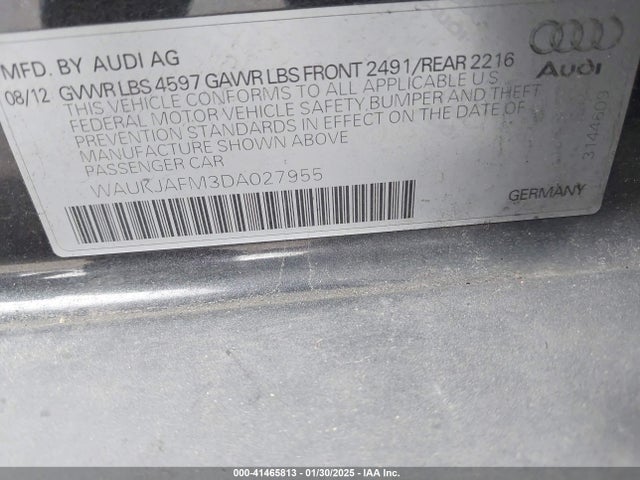 2013 AUDI A3 WAUKJAFM3DA027955 Photo 8