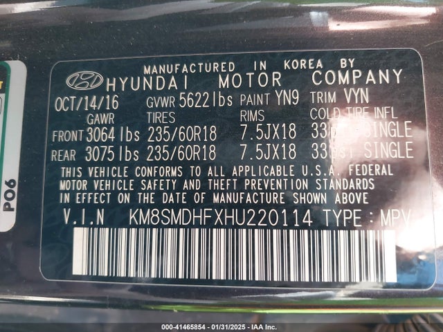 Hyundai Santa Fe Se 2017 KM8SMDHFXHU220114 Image 9