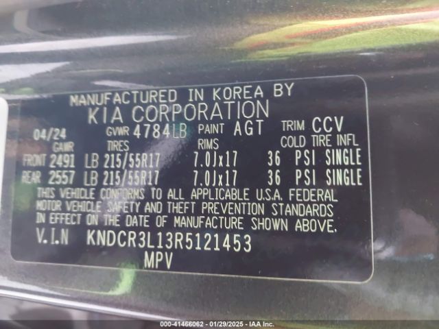 KNDCR3L13R5121453 KIA Niro Ev Wind