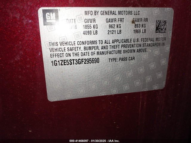 1G1ZE5ST3GF295690 Chevrolet MALIBU 1LT