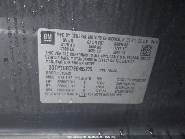 3GTP1UEC7EG459275 GMC Sierra 1500 Sle