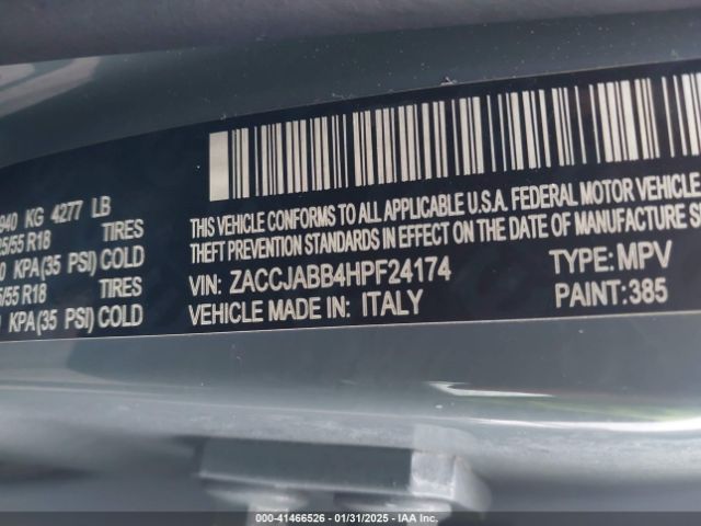ZACCJABB4HPF24174 Jeep Renegade Altitude Fwd