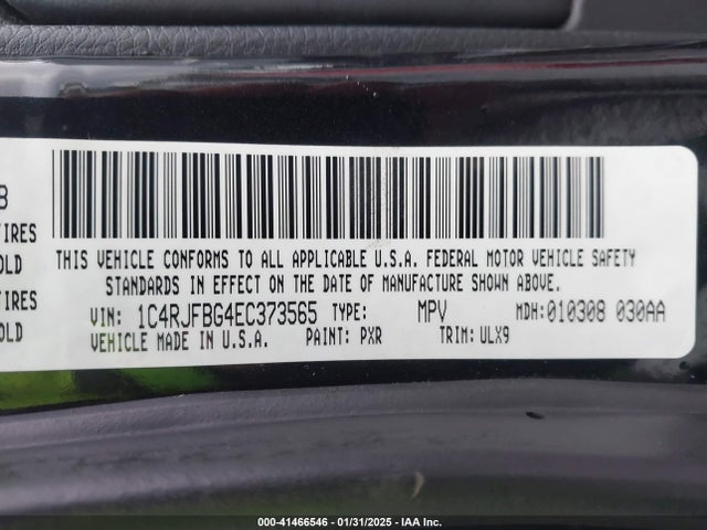 Jeep Grand Cherokee Limited 2014 1C4RJFBG4EC373565 Image 9