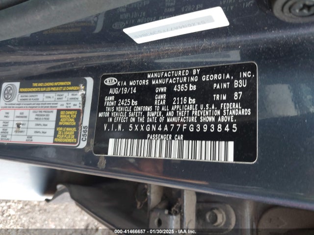 5XXGN4A77FG393845 KIA OPTIMA EX
