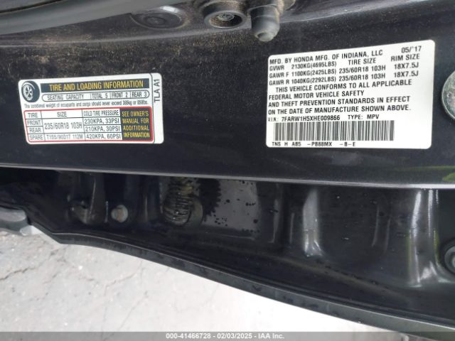 7FARW1H5XHE009866 Honda CR-V EX