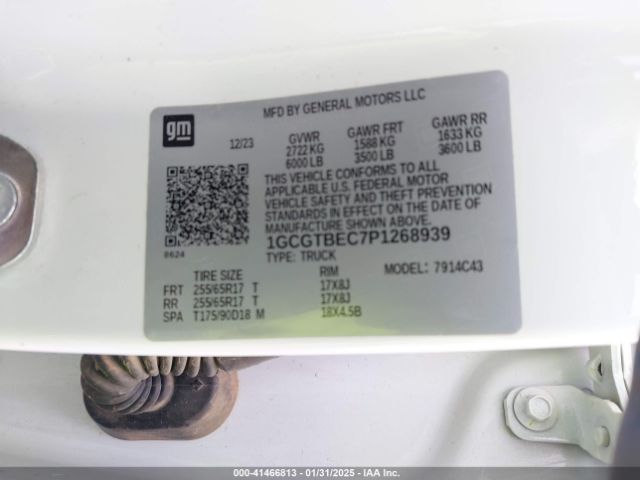 1GCGTBEC7P1268939 Chevrolet Colorado 4wd  Short Box Wt