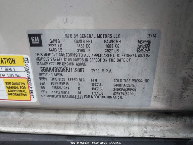 5GAKVBKD8FJ119067 Buick Enclave Leather