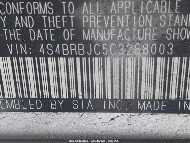 2012 SUBARU OUTBACK 4S4BRBJC5C3288003 Photo 8