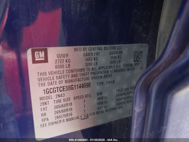 1GCGTCE38G1144698 Chevrolet Colorado Lt