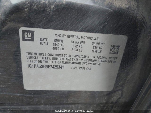 1G1PA5SG9E7425341 Chevrolet Cruze Ls Auto