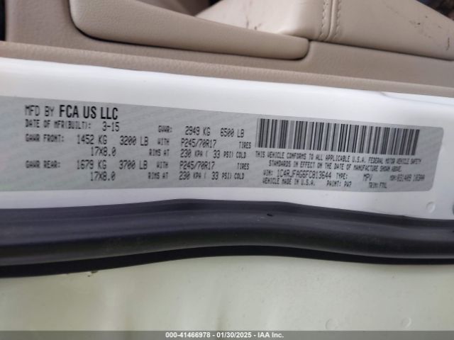 1C4RJFAG6FC813644 Jeep Grand Cherokee Laredo