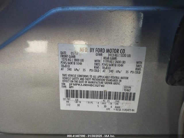 2FMPK3J90HBC02740 Ford EDGE SEL