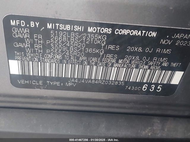 2024 MITSUBISHI OUTLANDER JA4J4VA84RZ032835 Photo 8