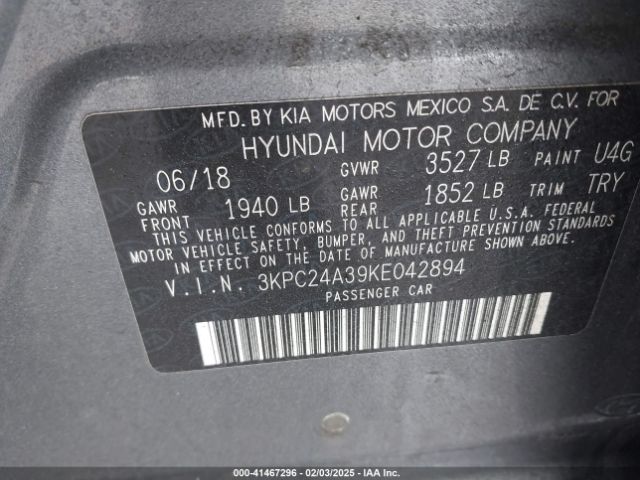 3KPC24A39KE042894 Hyundai ACCENT SE
