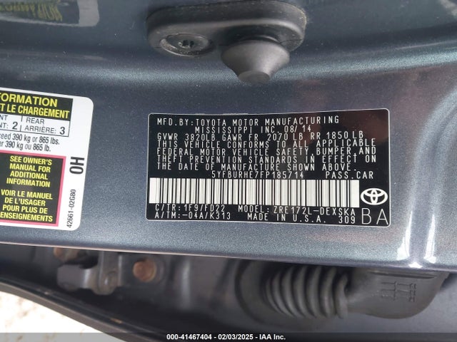 Toyota Corolla S Plus 2015 5YFBURHE7FP185714 Image 9