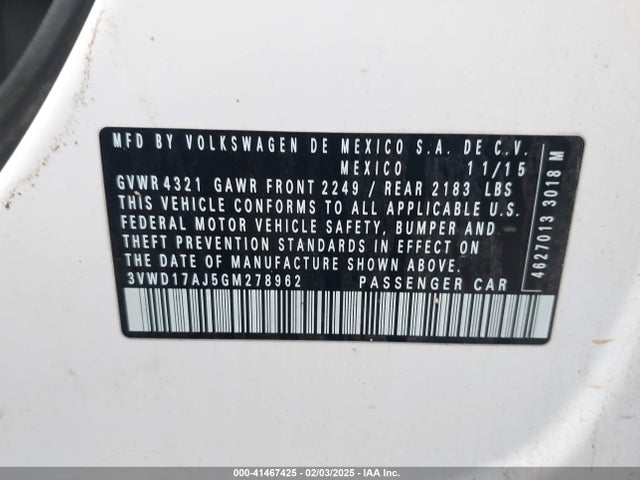 3VWD17AJ5GM278962 Volkswagen Jetta 1.8t Sport