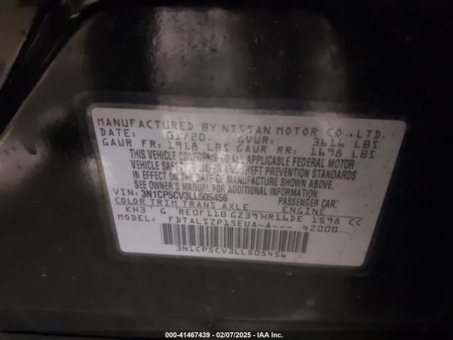 3N1CP5CV3LL505456 Nissan Kicks Sv Xtronic Cvt