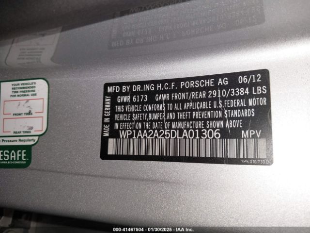 2013 PORSCHE CAYENNE WP1AA2A25DLA01306 Photo 8