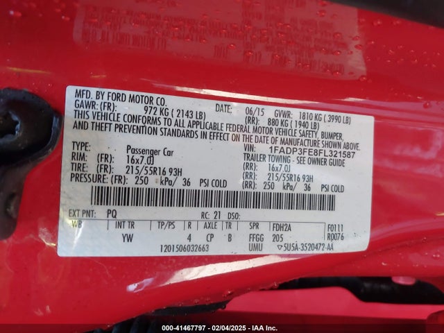 Ford FOCUS SE 2015 1FADP3FE8FL321587 Image 9