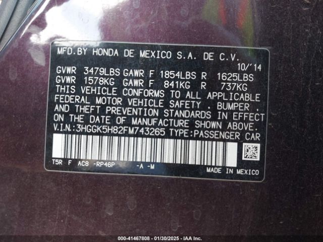 3HGGK5H82FM743265 Honda Fit Ex/ex-l