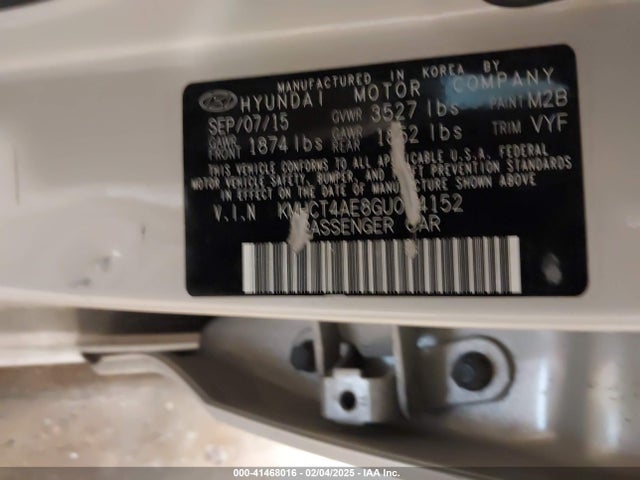 Hyundai ACCENT SE 2016 KMHCT4AE8GU014152 Image 9