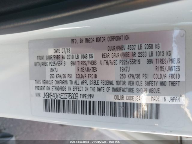JM3KE4DY4E0375809 Mazda Cx-5 Grand Touring