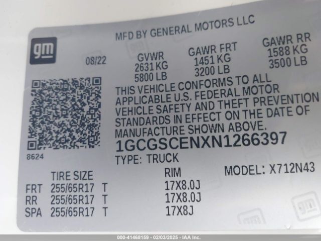 1GCGSCENXN1266397 Chevrolet Colorado 2wd  Short Box Lt