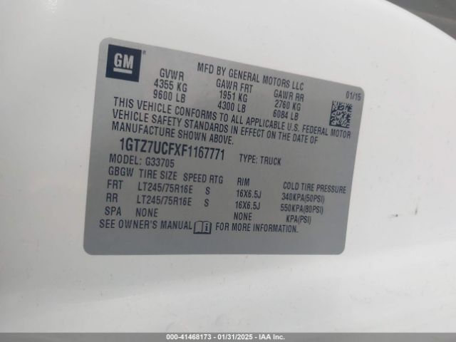 1GTZ7UCFXF1167771 GMC Savana 3500 Work Van