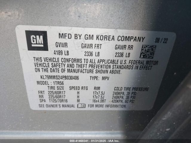 KL79MMS24PB030406 Chevrolet Trailblazer Fwd Ls
