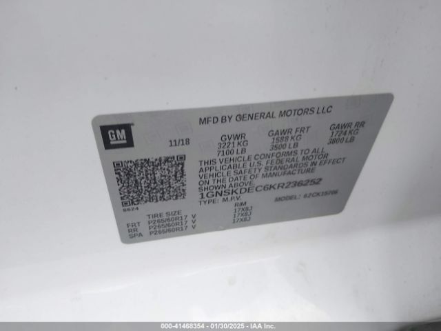 1GNSKDEC6KR236252 Chevrolet Tahoe Commercial Fleet