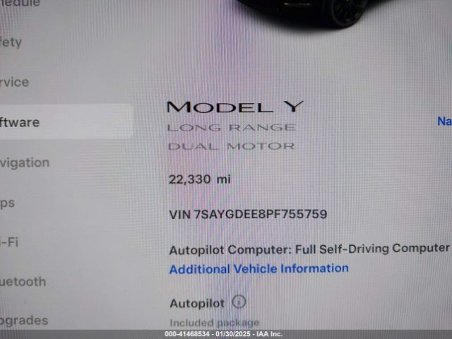 7SAYGDEE8PF755759 Tesla Model Y Awd/long Range Dual Motor All-wheel Drive