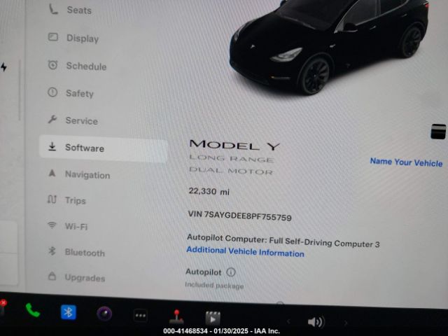 7SAYGDEE8PF755759 Tesla Model Y Awd/long Range Dual Motor All-wheel Drive