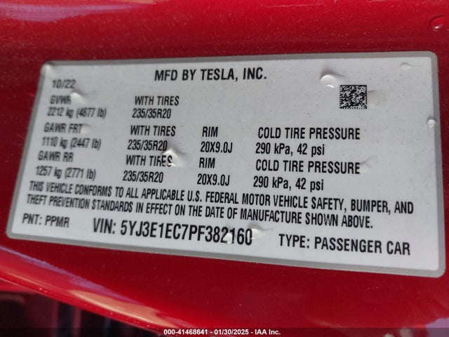 2023 TESLA MODEL 3 5YJ3E1EC7PF382160 Photo 8