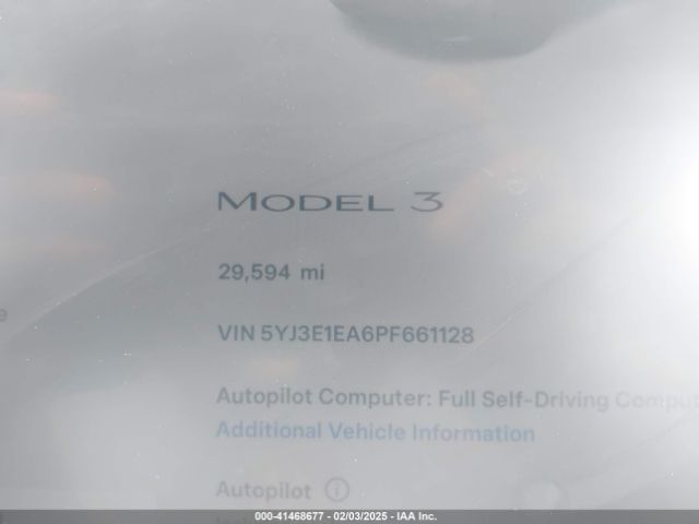 5YJ3E1EA6PF661128 Tesla Model 3 Rear-wheel Drive