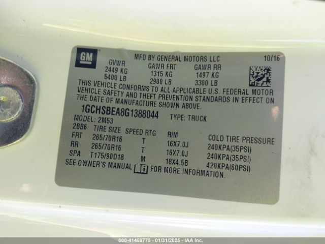 1GCHSBEA8G1388044 Chevrolet Colorado Wt