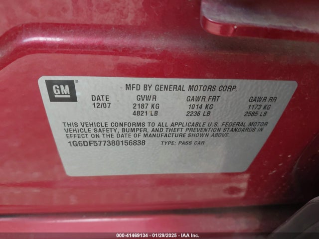 2008 CADILLAC CTS 1G6DF577380156838 Photo 8