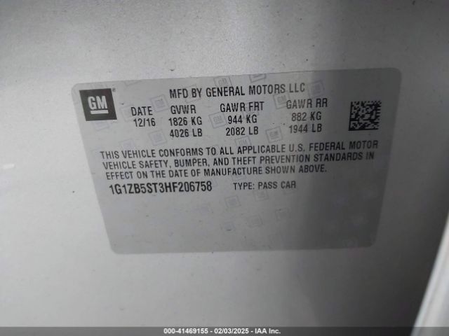 1G1ZB5ST3HF206758 Chevrolet MALIBU LS