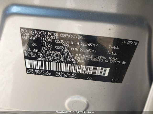 JTMRFREVXJJ245737 Toyota Rav4 Adventure/xle