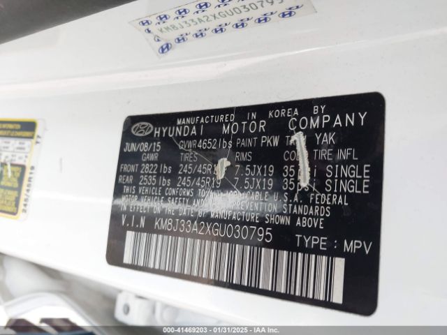 KM8J33A2XGU030795 Hyundai Tucson Sport