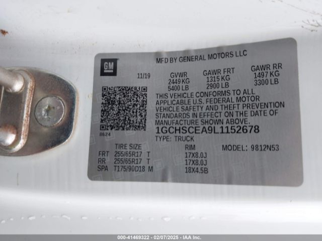 1GCHSCEA9L1152678 Chevrolet Colorado 2wd  Long Box Lt