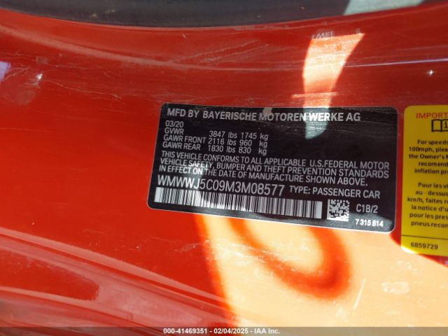 2021 MINI CONVERTIBLE WMWWJ5C09M3M08577 Photo 8
