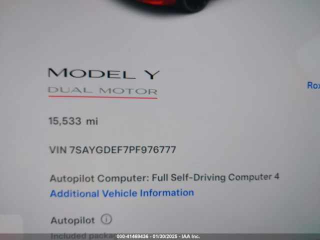 7SAYGDEF7PF976777 Tesla Model Y Performance Dual Motor All-wheel Drive