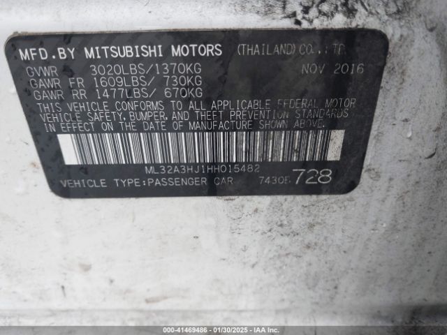 ML32A3HJ1HH015482 Mitsubishi MIRAGE ES