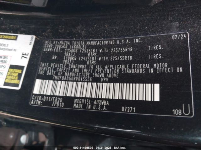 7MUFBABG0RV045556 Toyota Corolla Cross Hybrid Xse