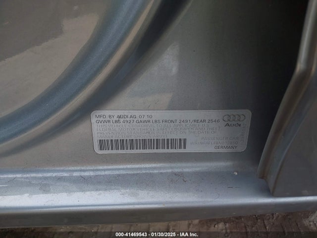 2011 AUDI A4 WAUBFAFL4BN012850 Photo 8